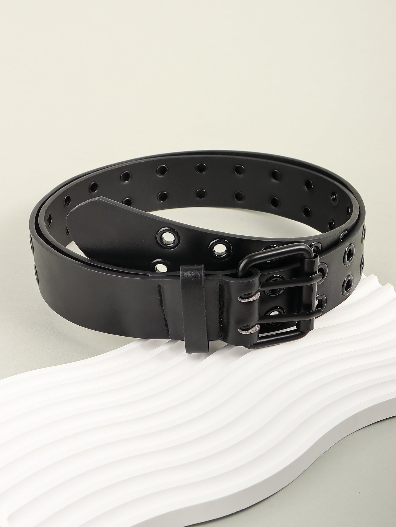 grommet pu leather belt