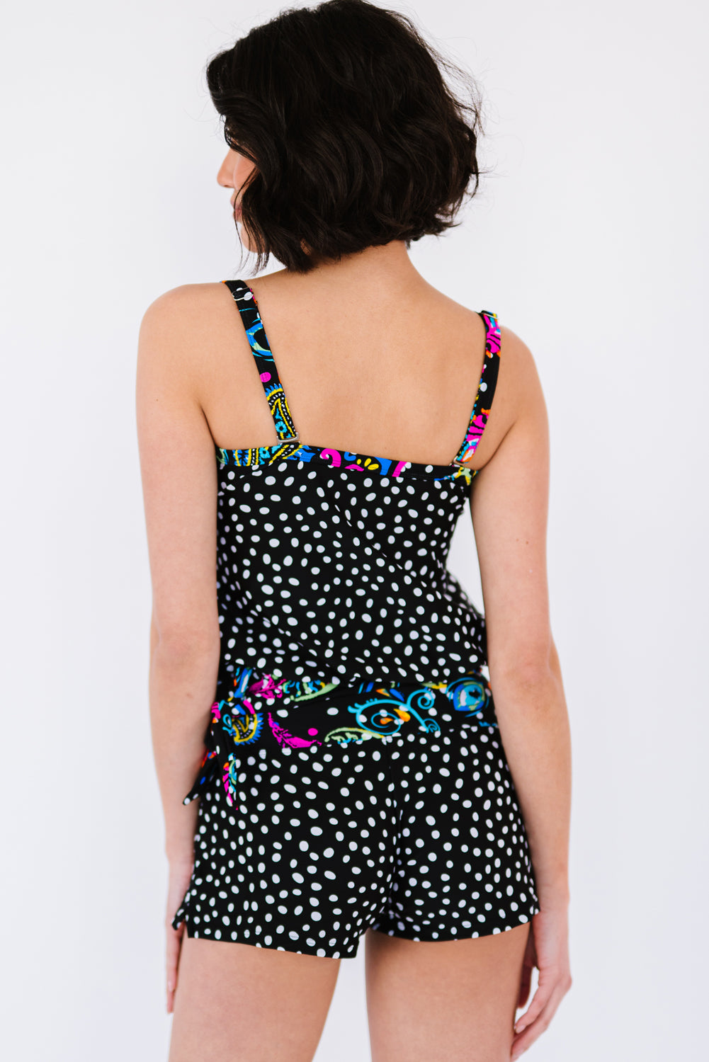 printed tied tankini set