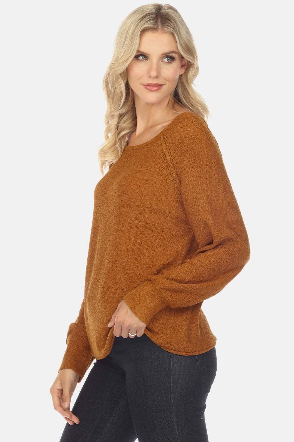 round neck raglan sleeve sweater