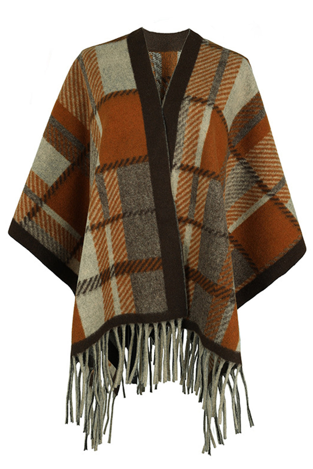 cloak sleeve fringe detail poncho