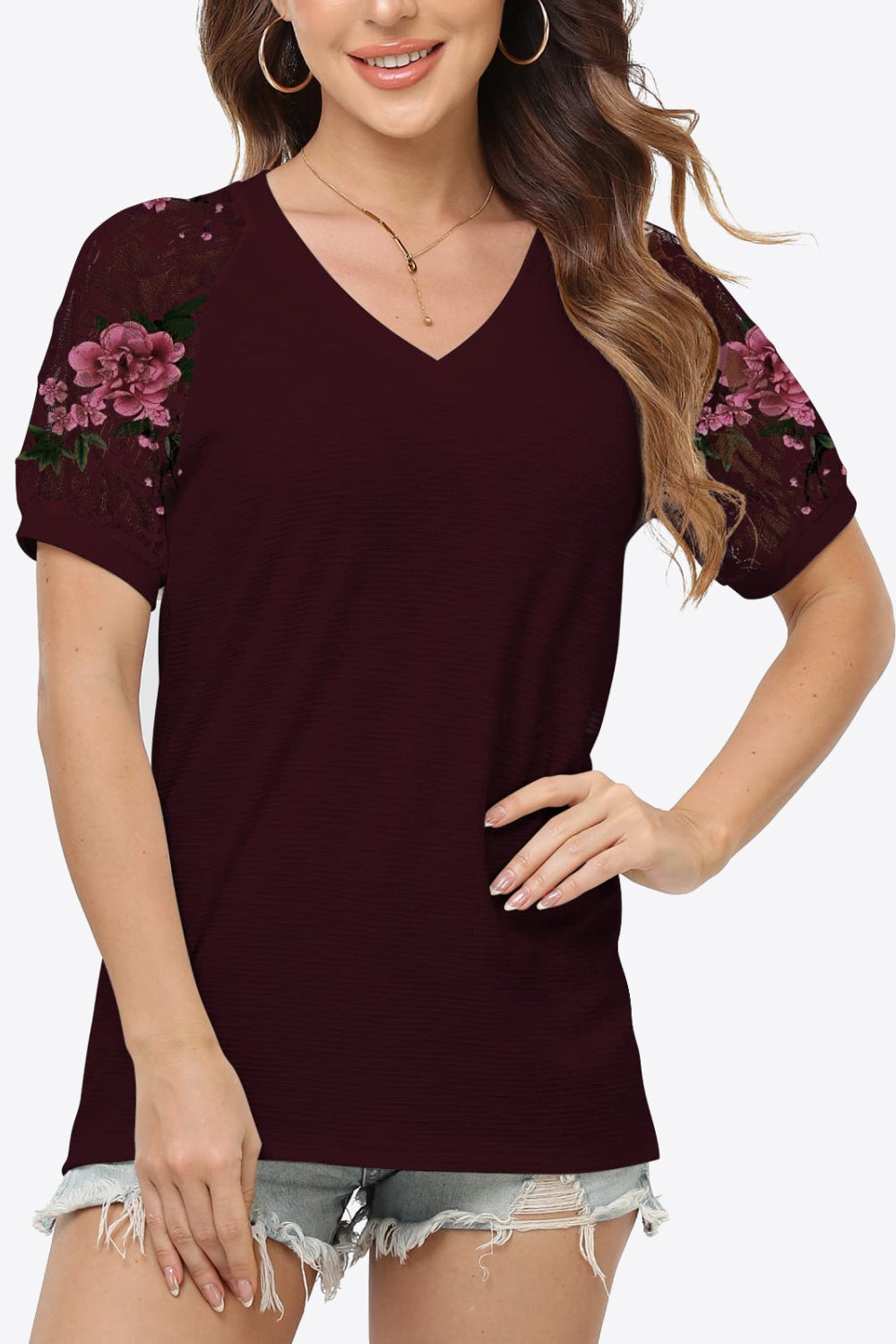 short sleeve v-neck tee