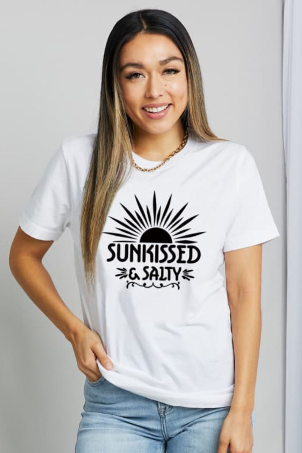 simply love sunkissed & salty graphic cotton t-shirt