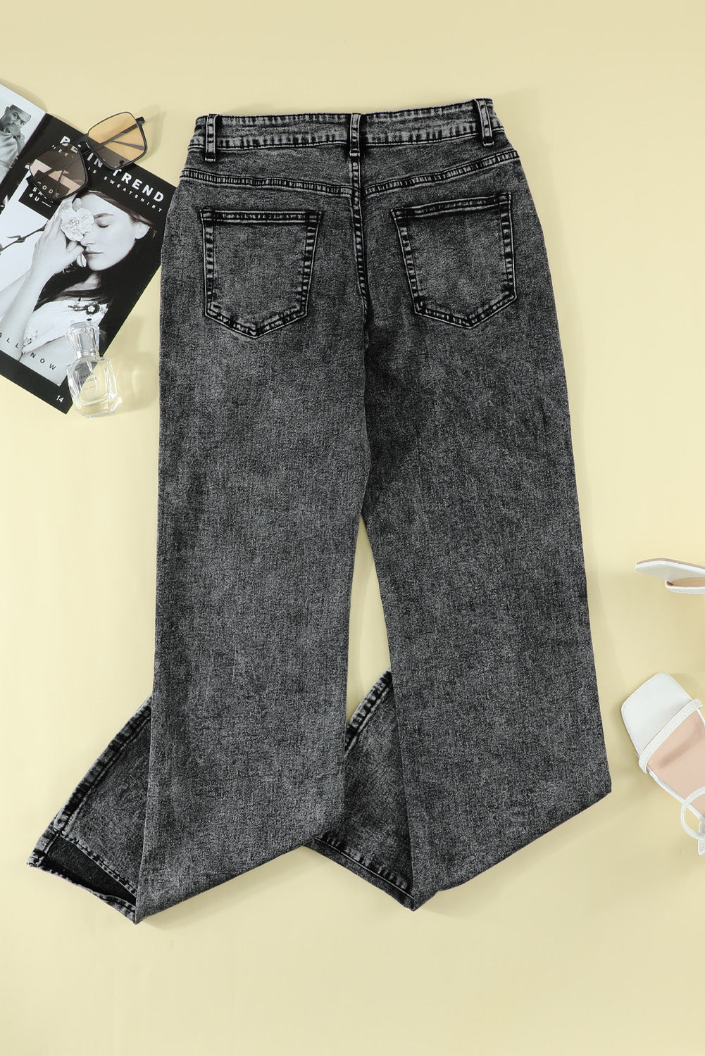 slit flare jeans
