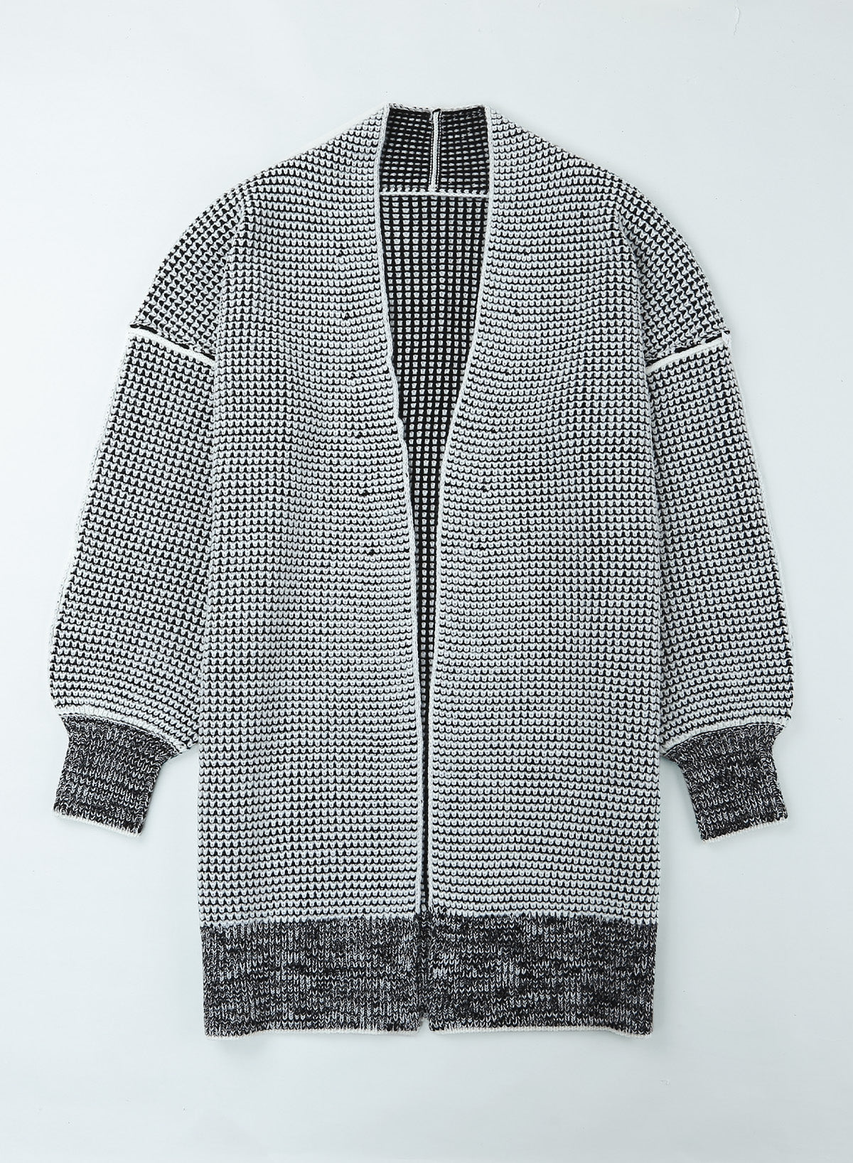 woven right heathered open front longline cardigan