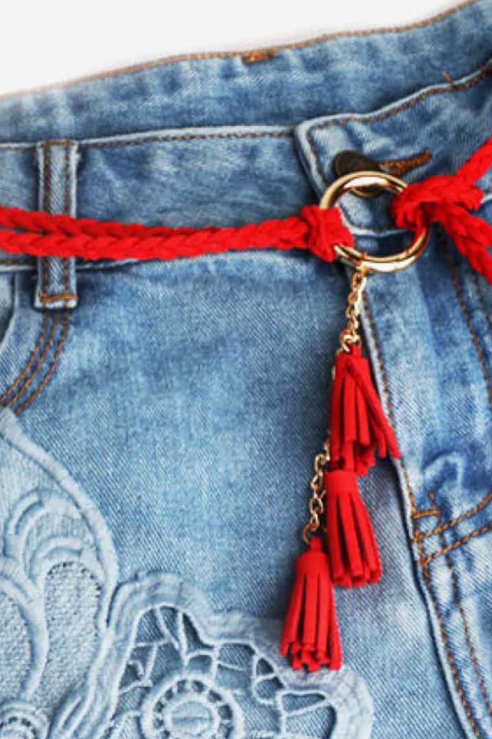 braid belt with tassels