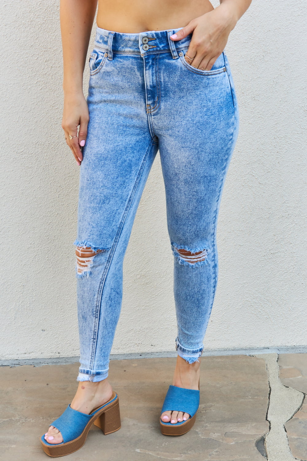 kancan emma full size high rise distressed skinny jeans