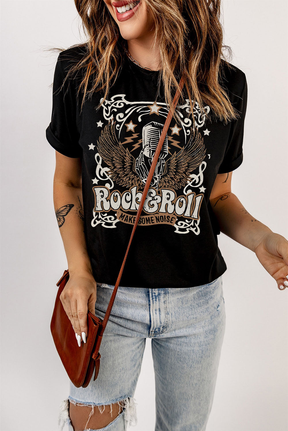 slogan graphic short sleeve t-shirt
