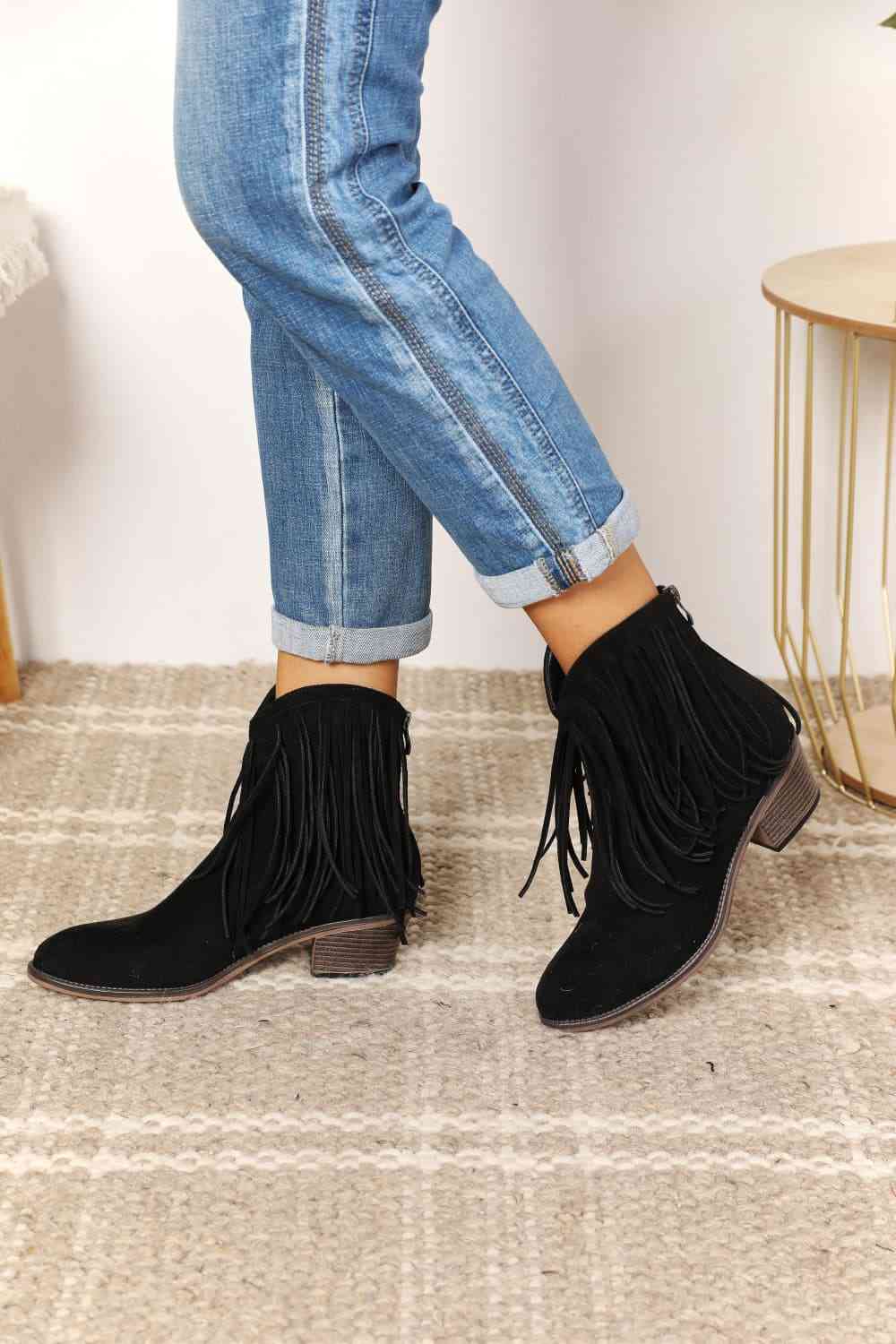 legend women's fringe cowboy western ankle boots