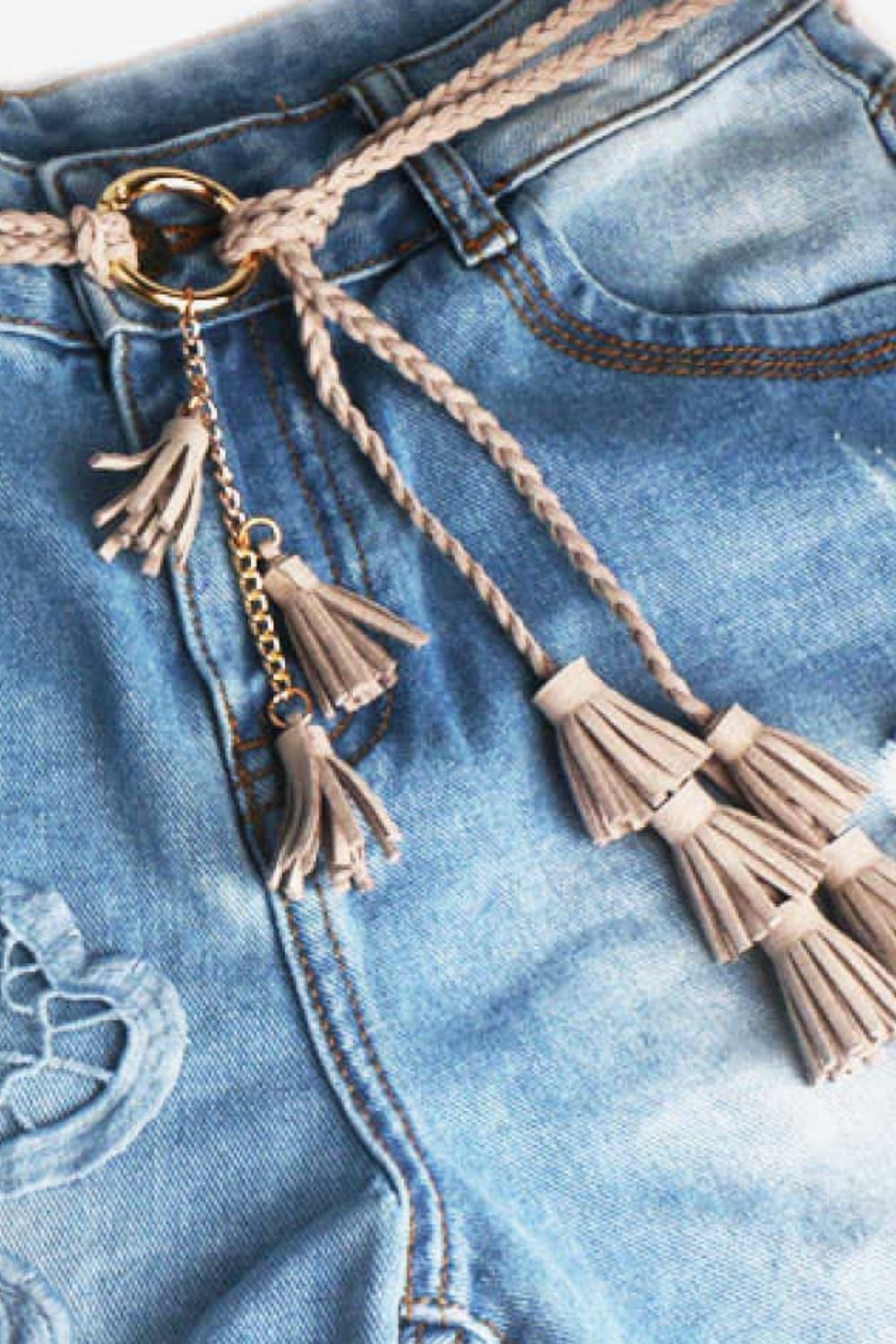 braid belt with tassels