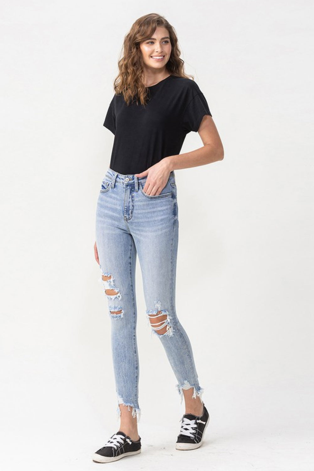 lovervet full size lauren distressed high rise skinny jeans