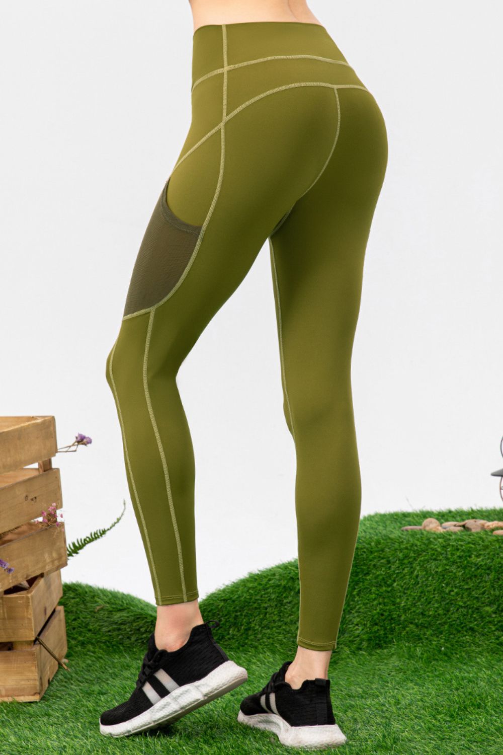 high waist slim fit long sports pants