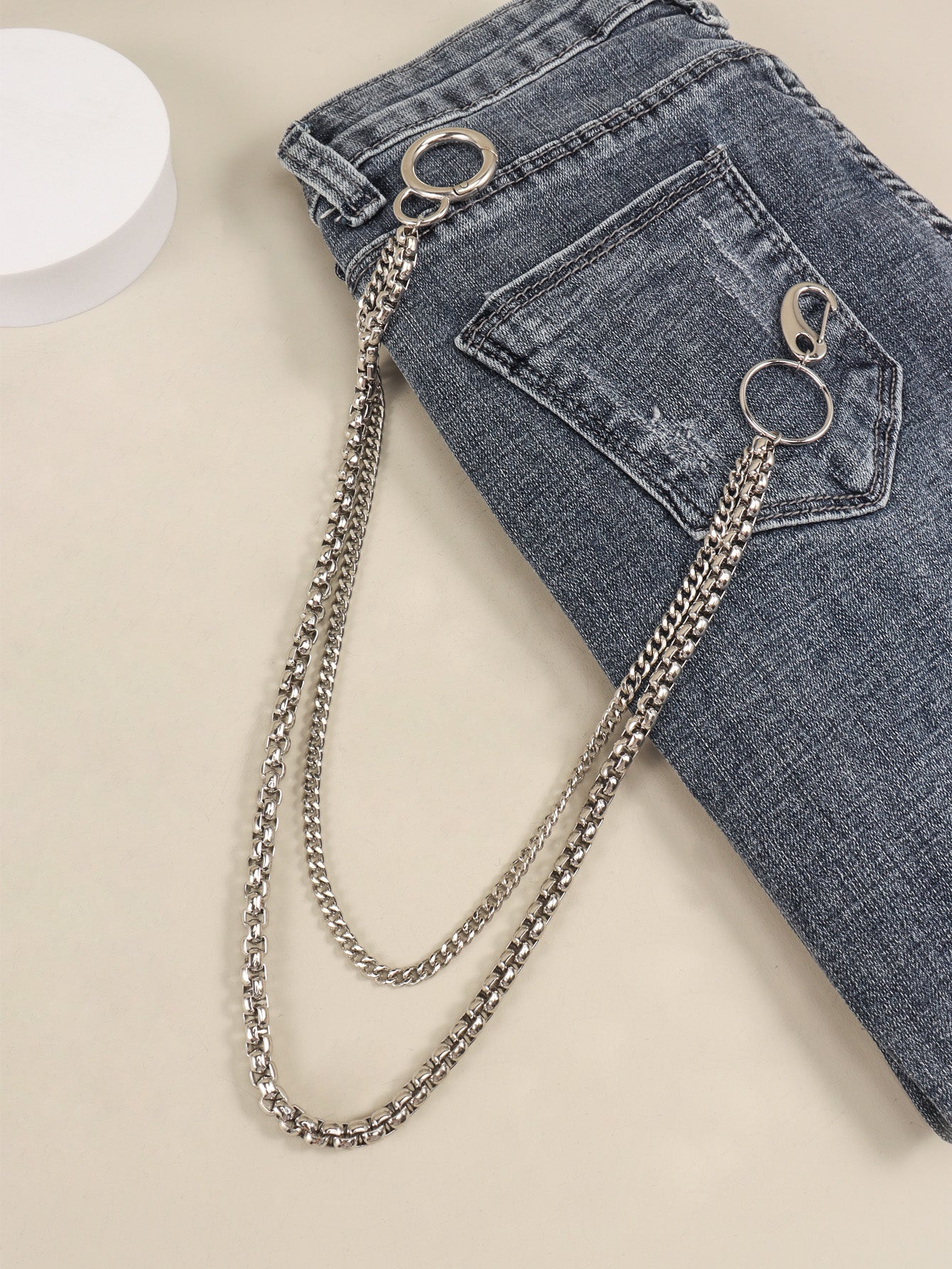 double-layered metal chain belt