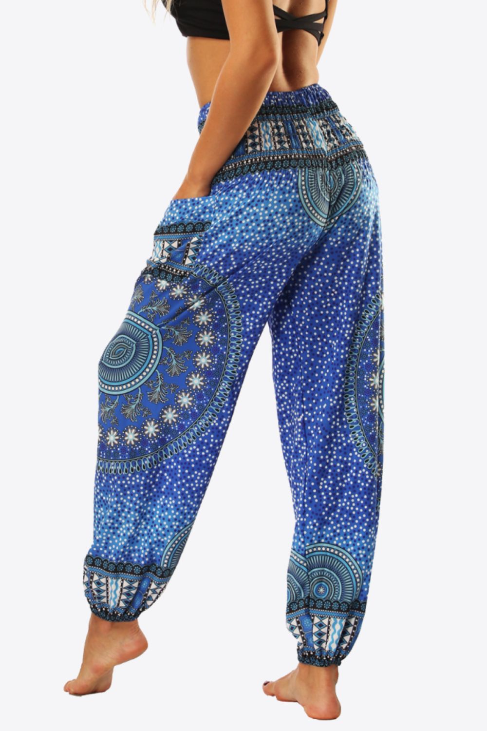 printed high-waist pants