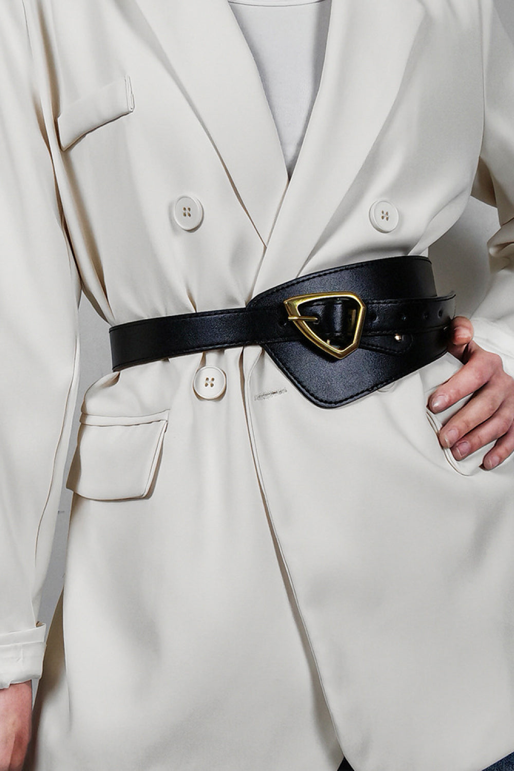 irregular pu leather belt