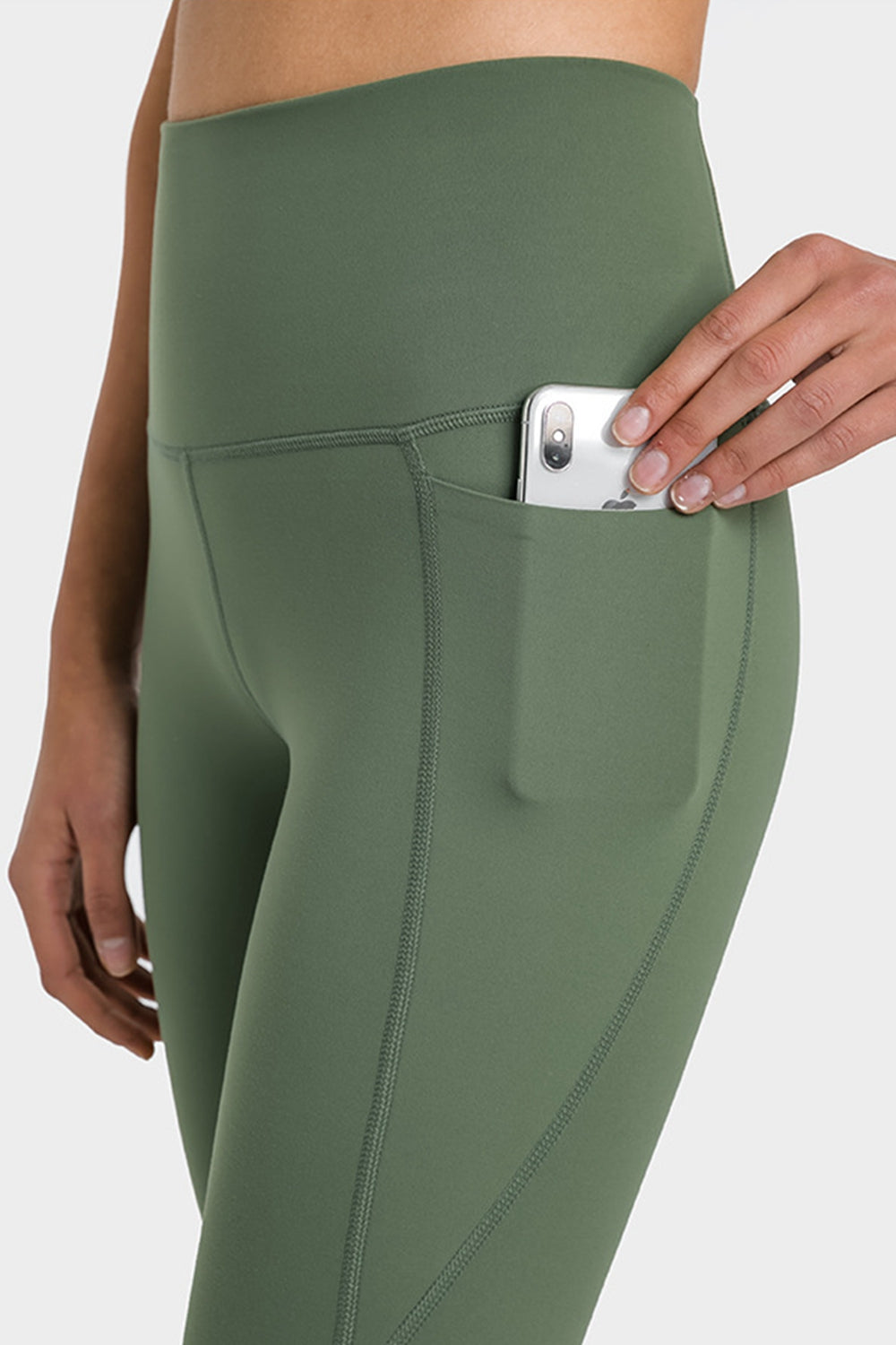 high waist ankle-length yoga leggings with pockets