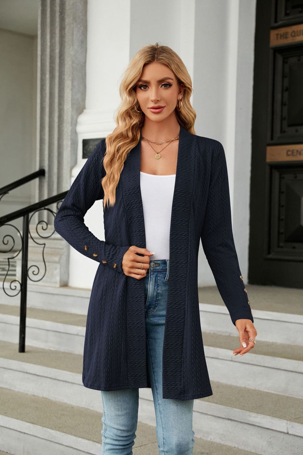 long sleeve open front cardigan