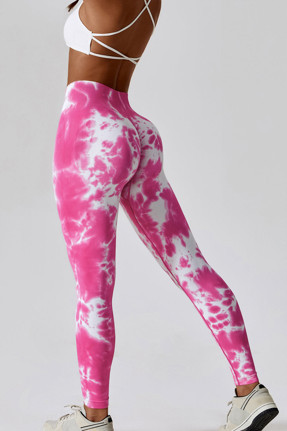 high waist tie-dye long sports pants