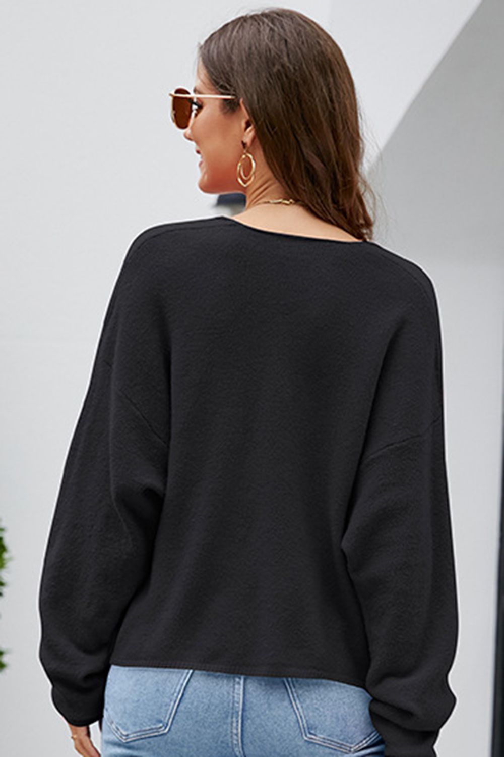 v-neck center seam sweater