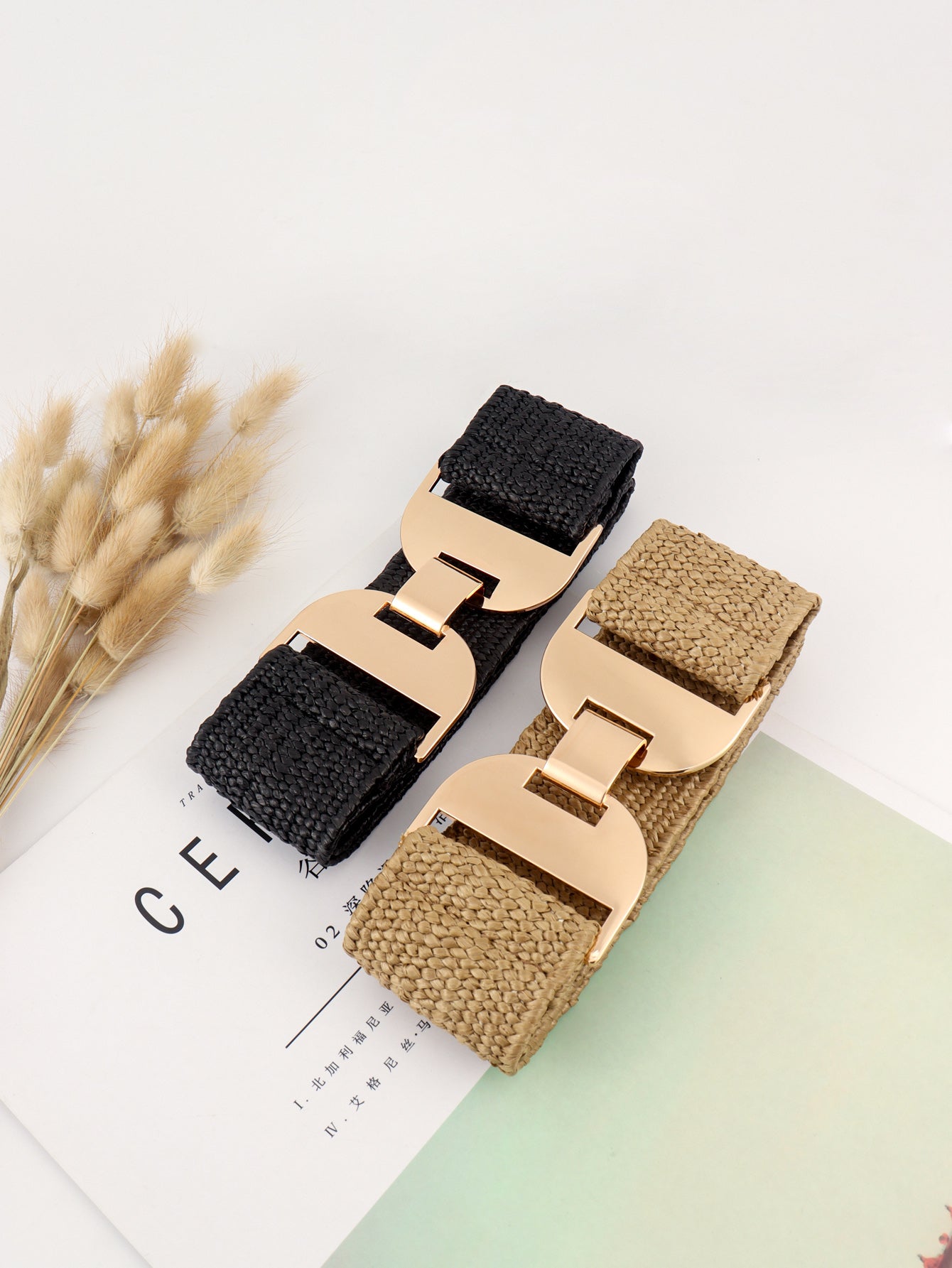 alloy buckle elastic belt