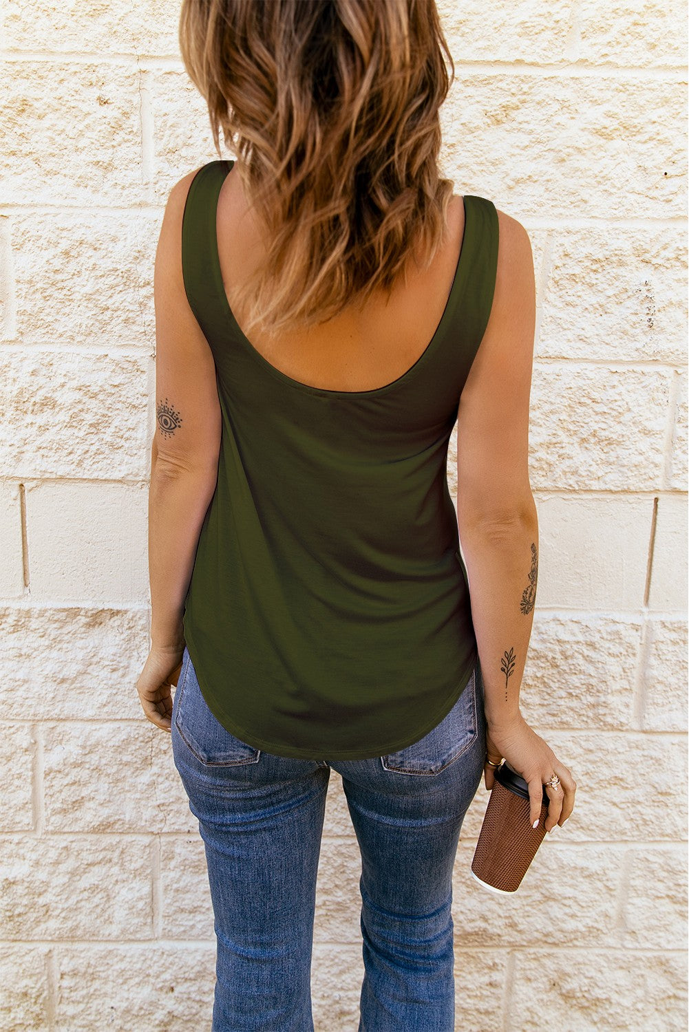strappy gathered detail tank