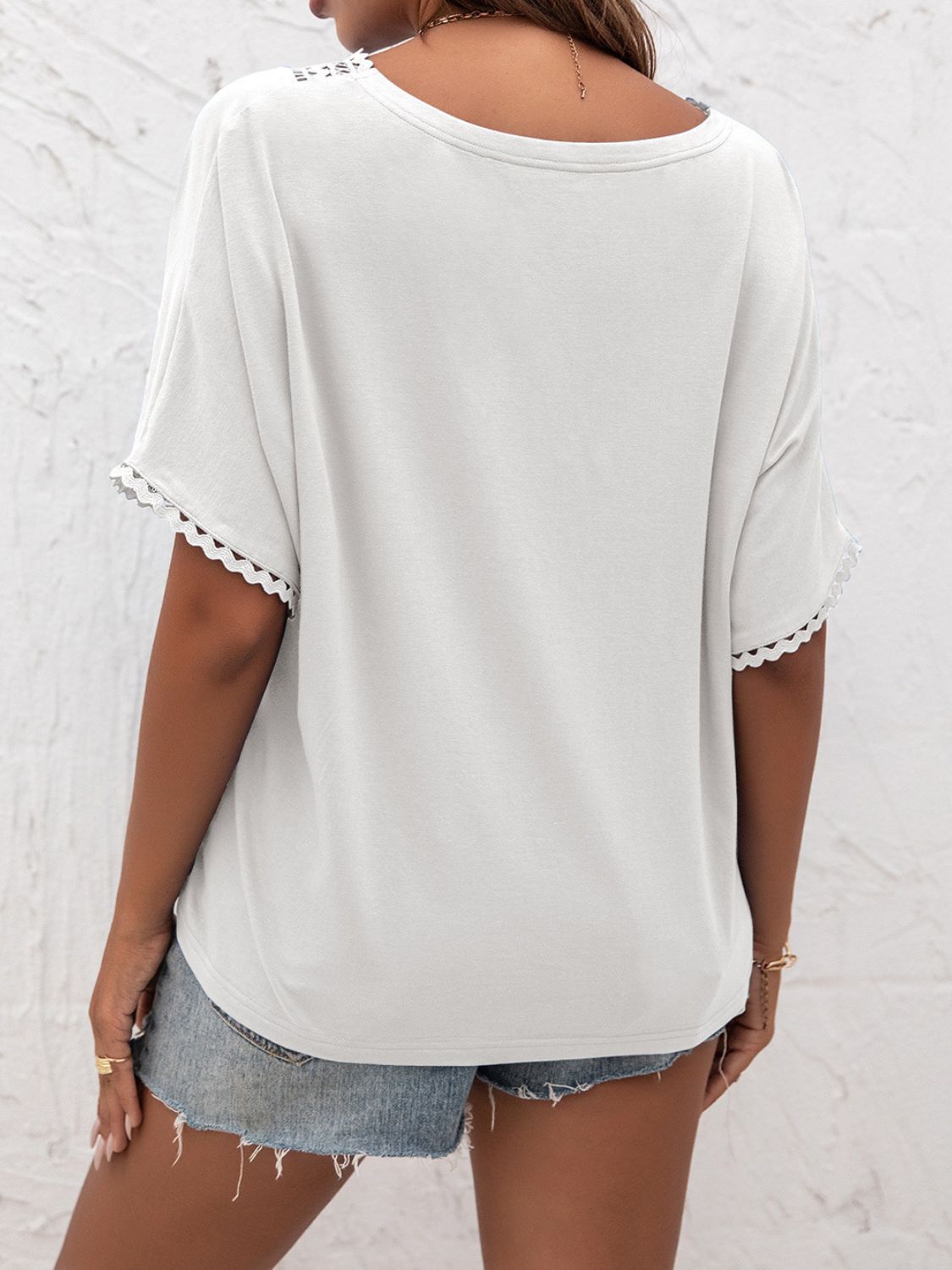 v-neck short sleeve blouse