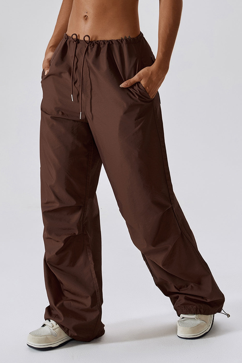 long loose fit pocketed sports pants