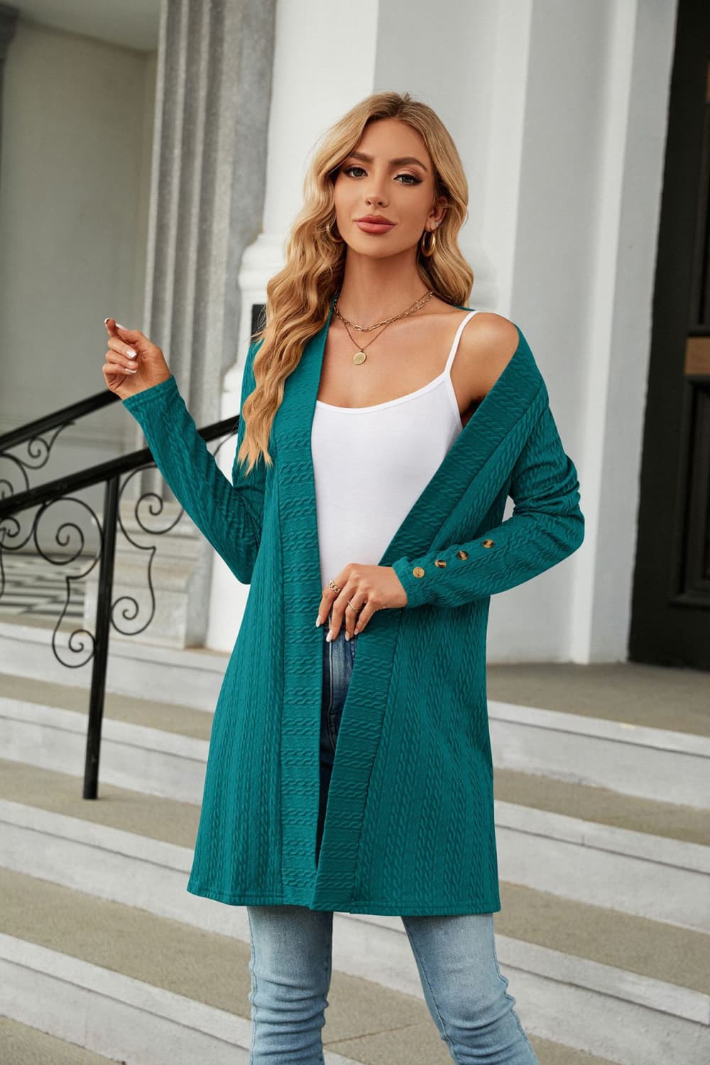 long sleeve open front cardigan