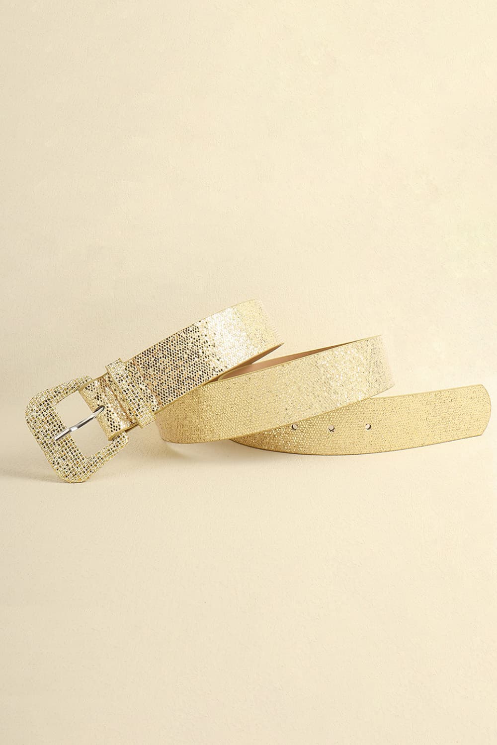 glitter pu leather belt