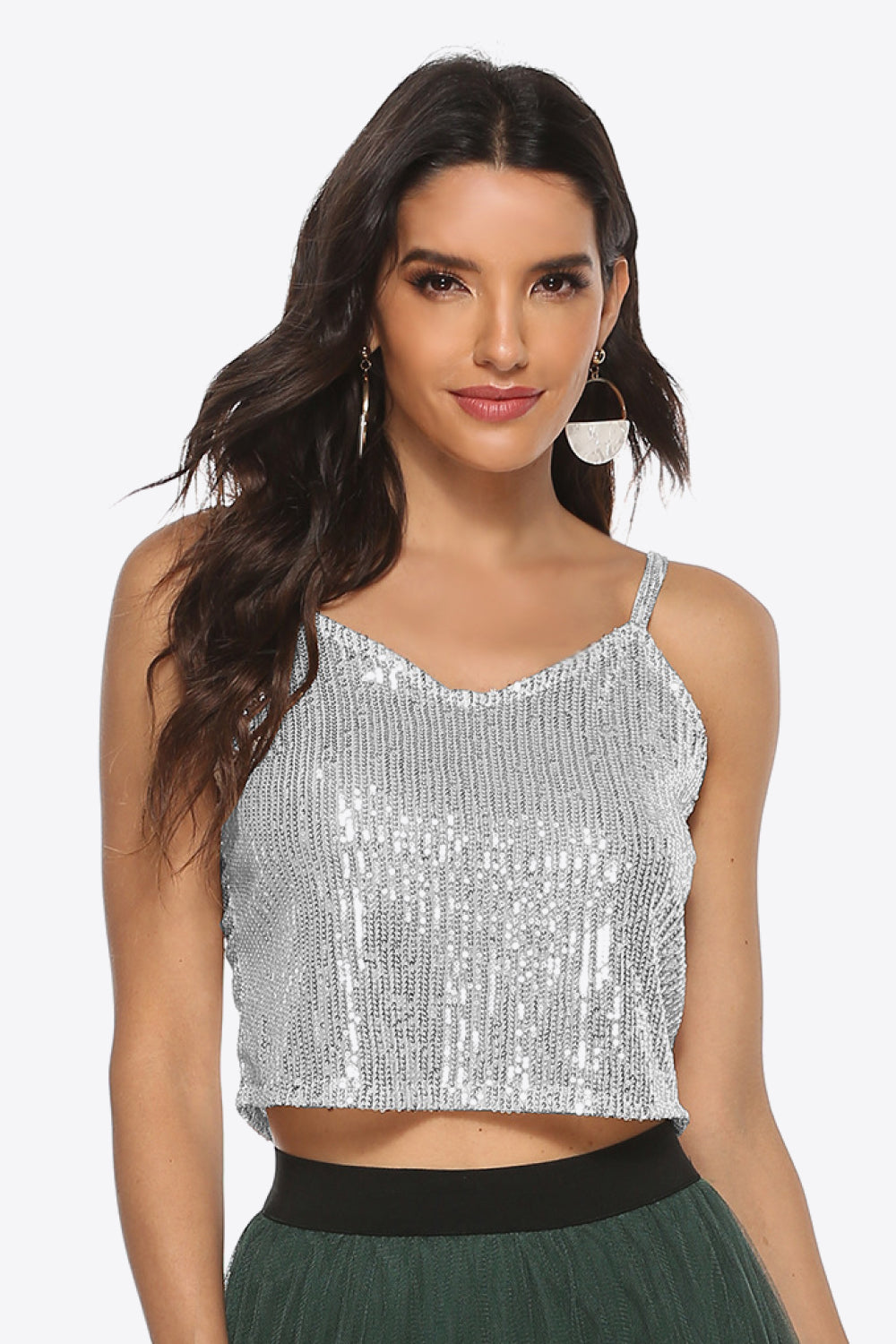 sequin cropped cami
