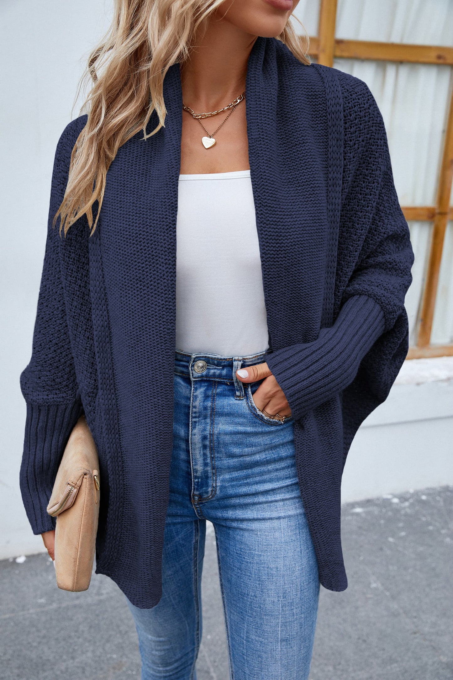 open front long sleeve cardigan