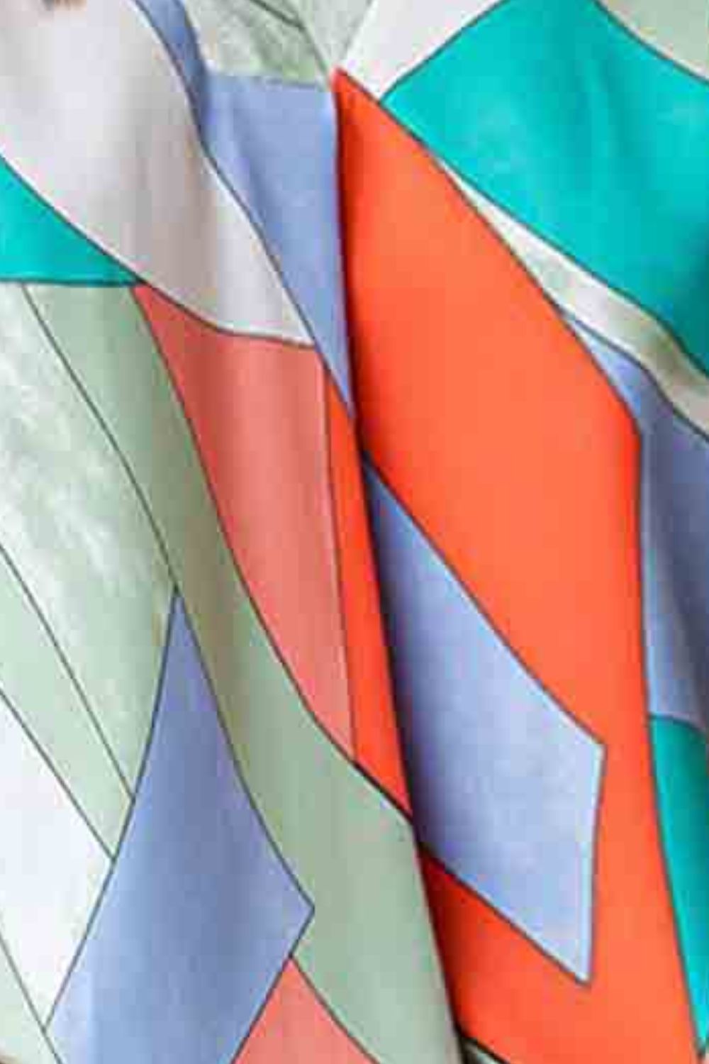 printed v-neck short sleeve blouse