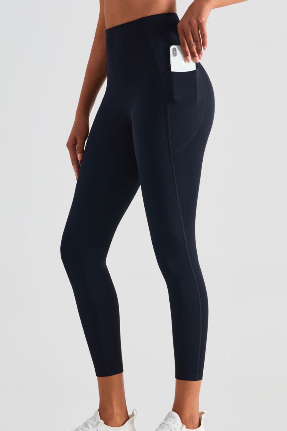 wide waistband sports leggings with pockets