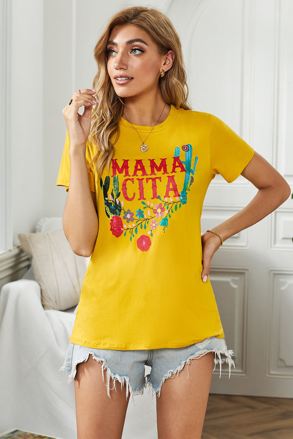 mamacita graphic round neck tee