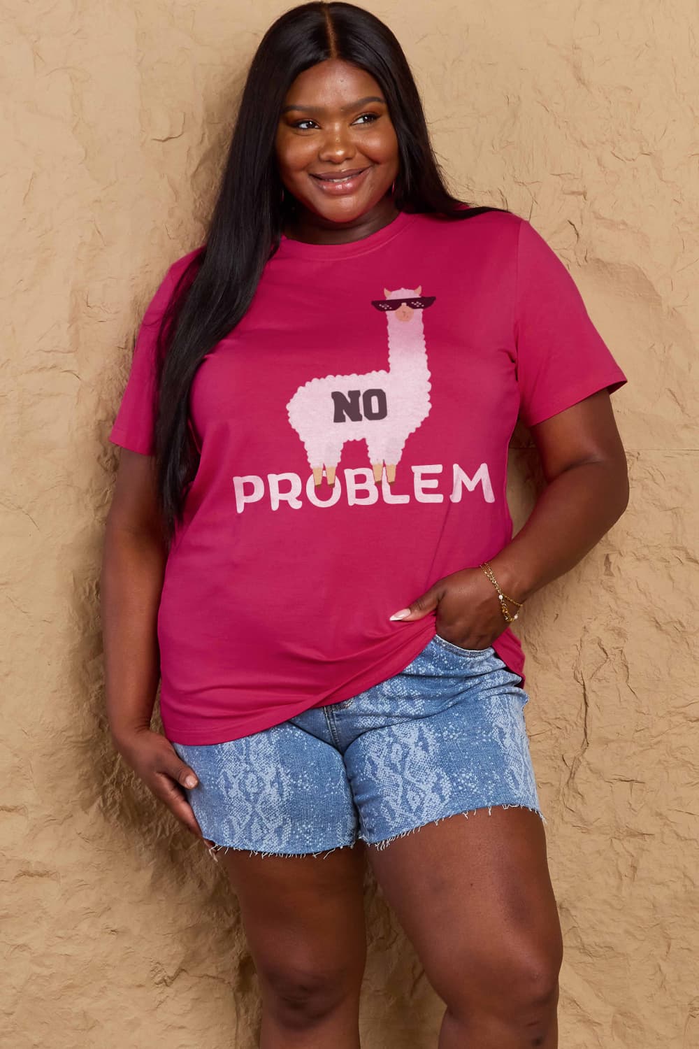 simply love full size no problem graphic cotton tee