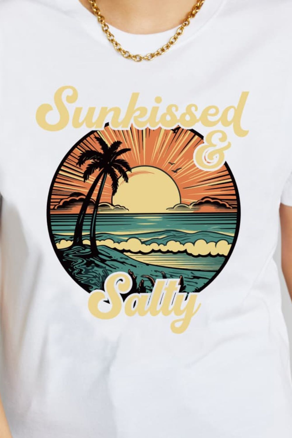 simply love full size sunkissed & salty graphic cotton t-shirt