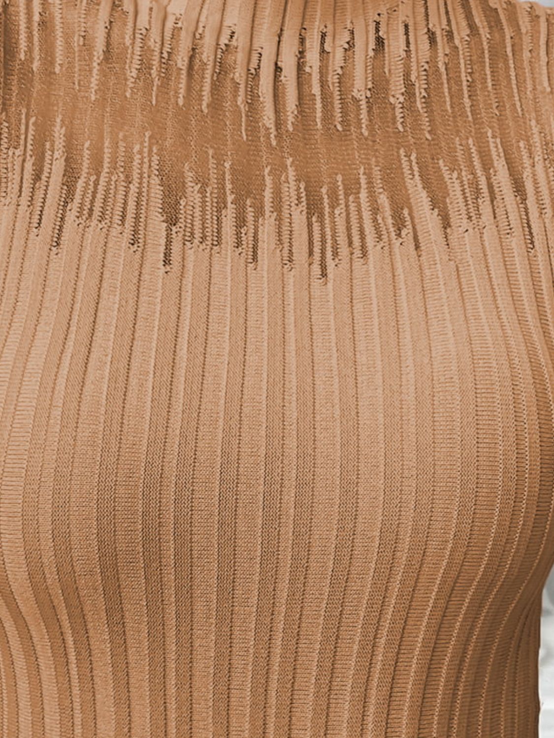 mock neck ribbed knit tank