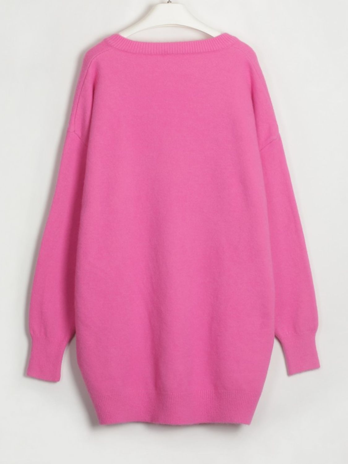 v-neck dropped shoulder sweater dress