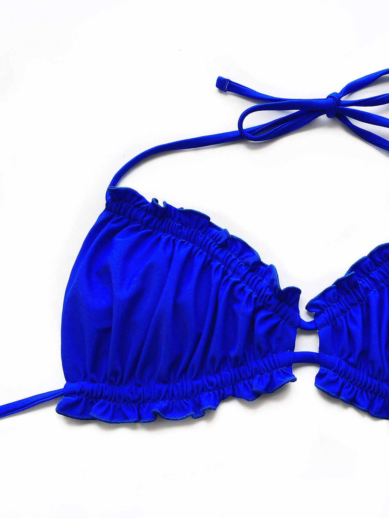 frill trill halter neck bikini set