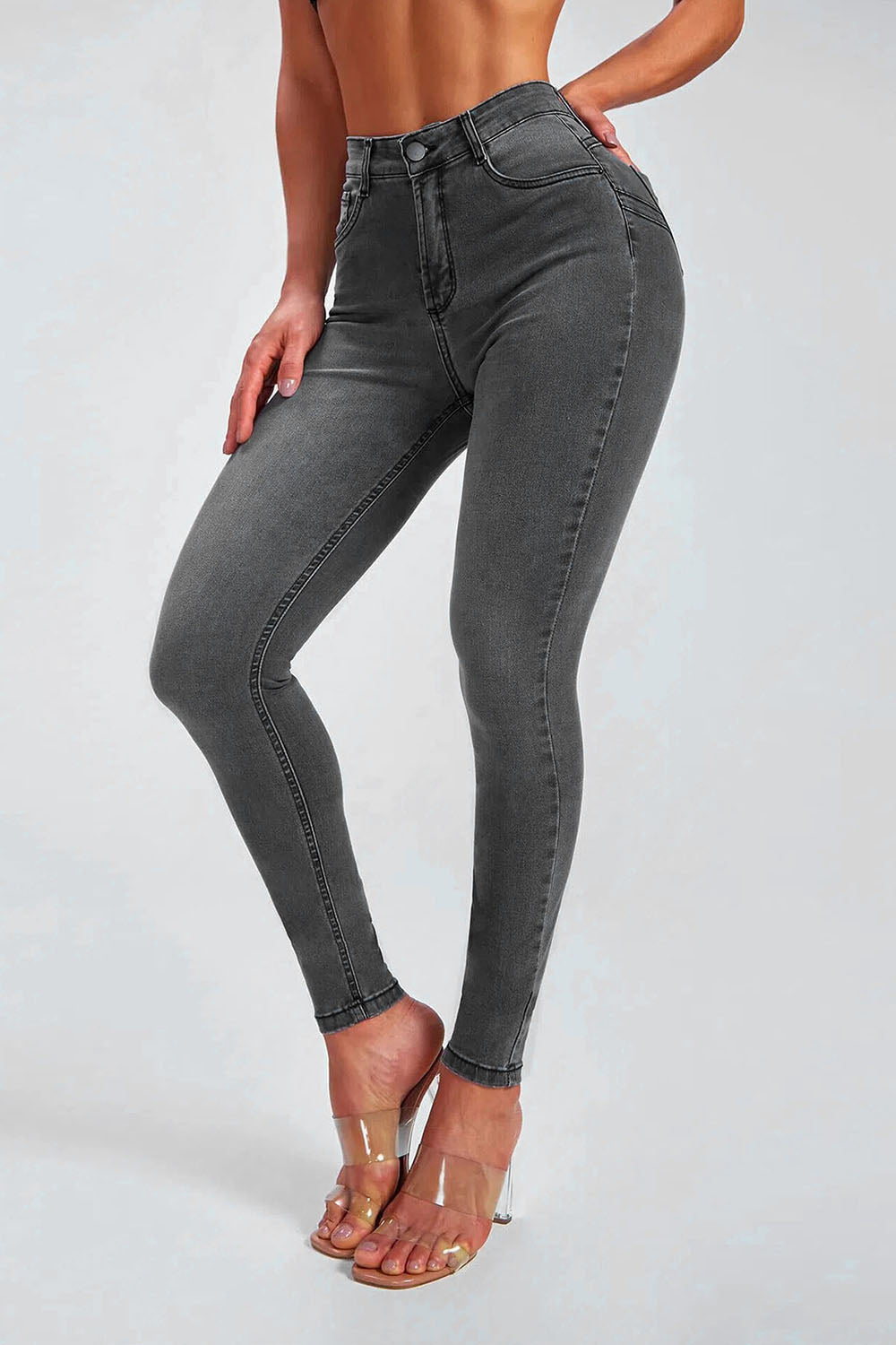 button fly skinny jeans