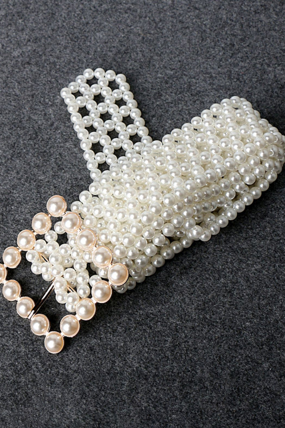 alloy buckle pearl belt