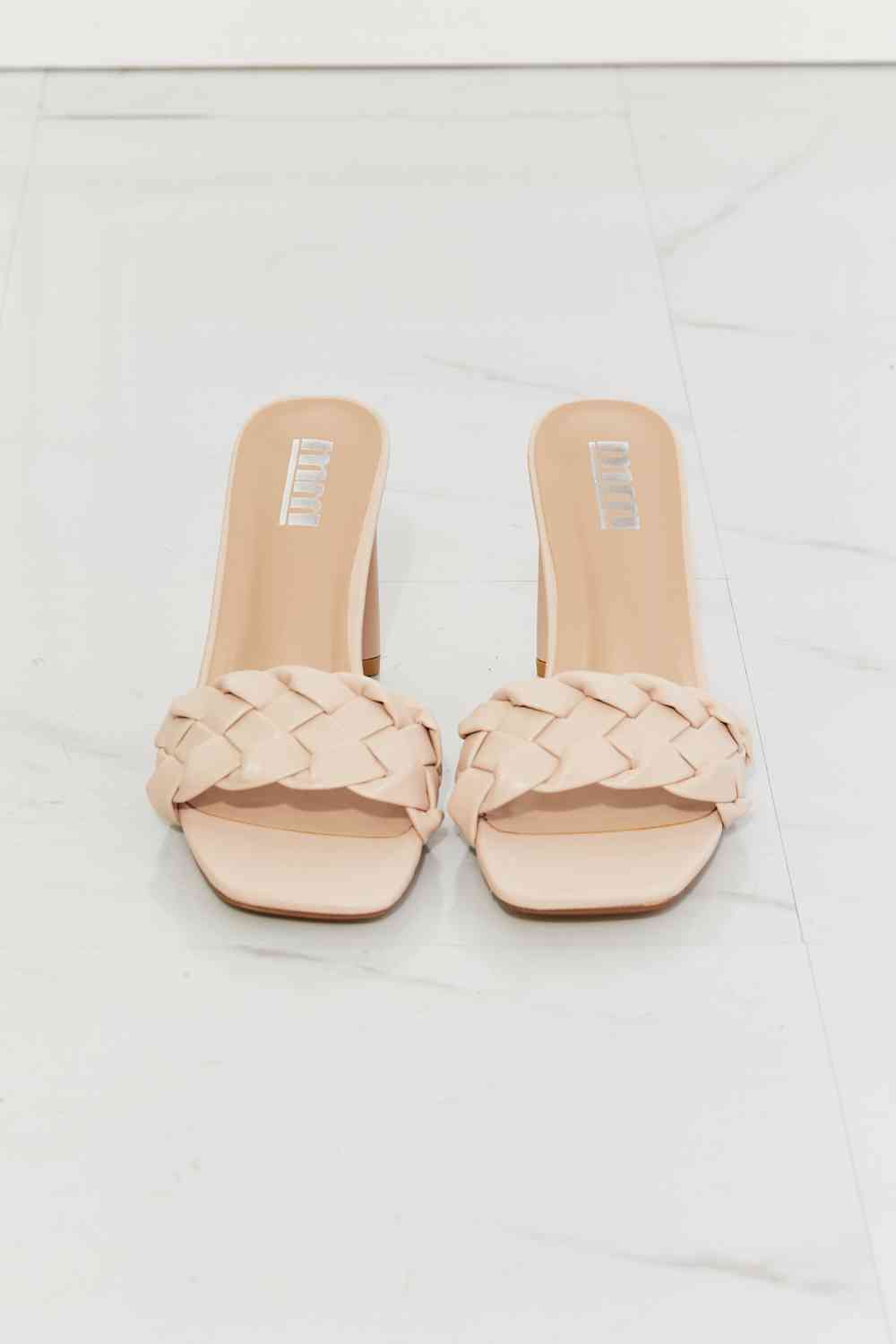 mmshoes top of the world braided block heel sandals in beige