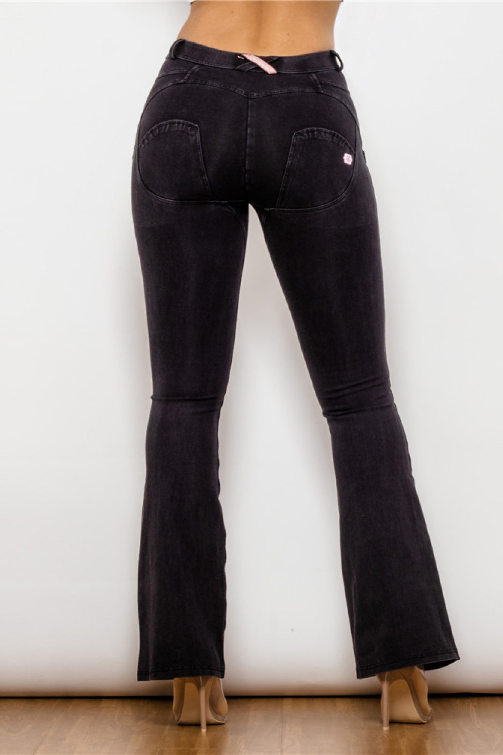 buttoned flare jeans