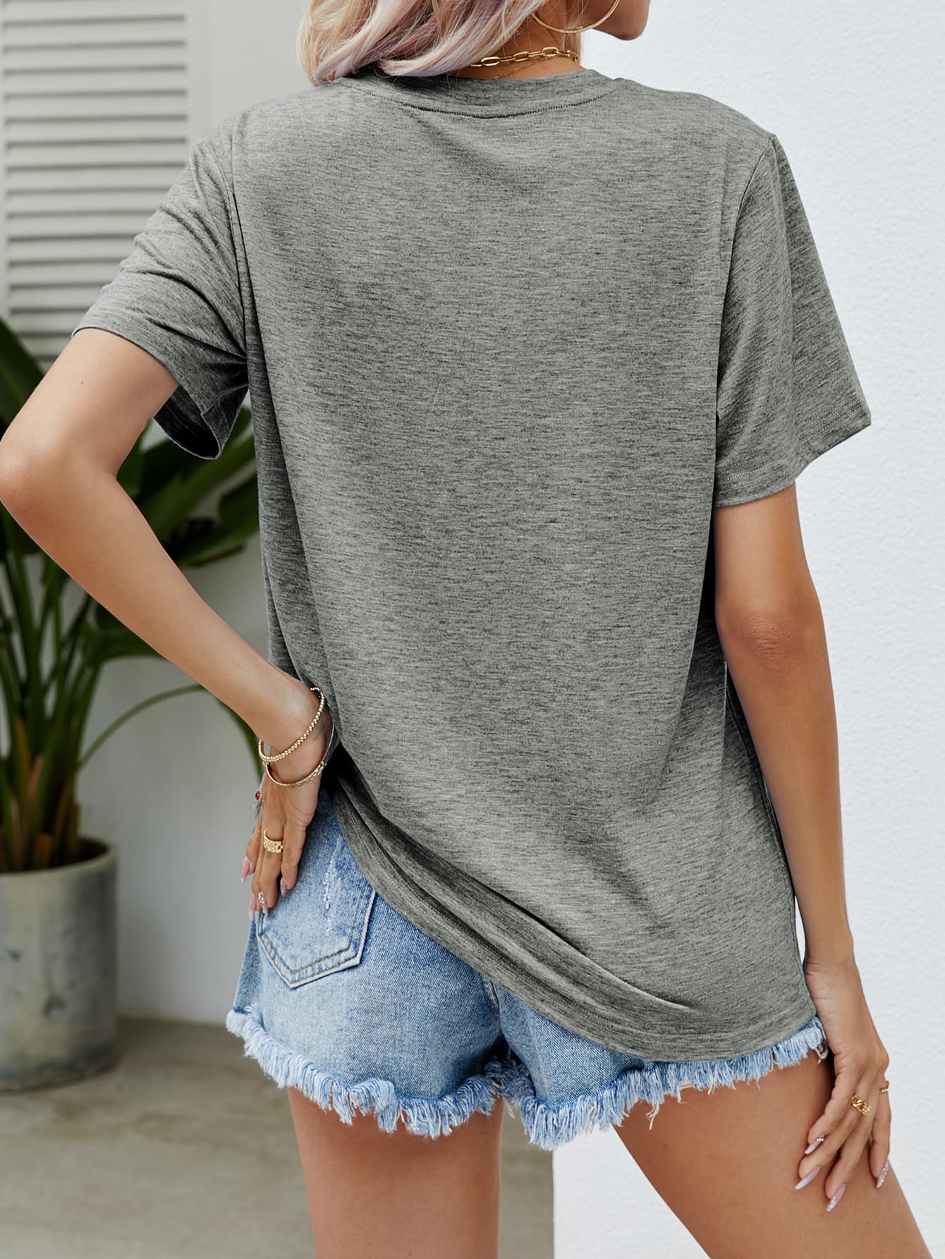 leopard lip graphic round neck tee