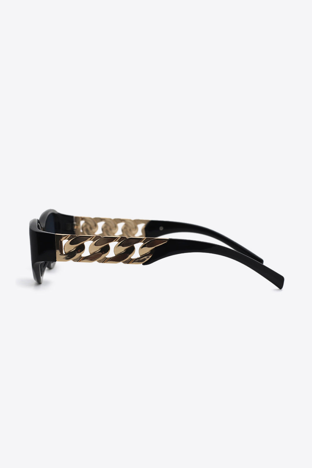 chain detail temple cat eye sunglasses