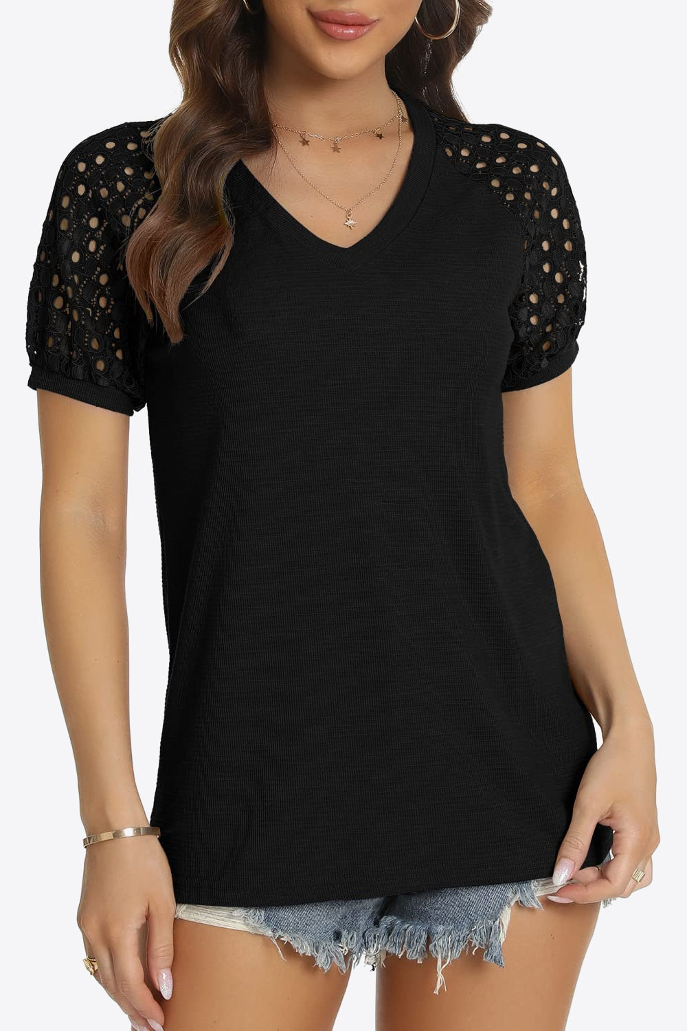 short sleeve v-neck tee