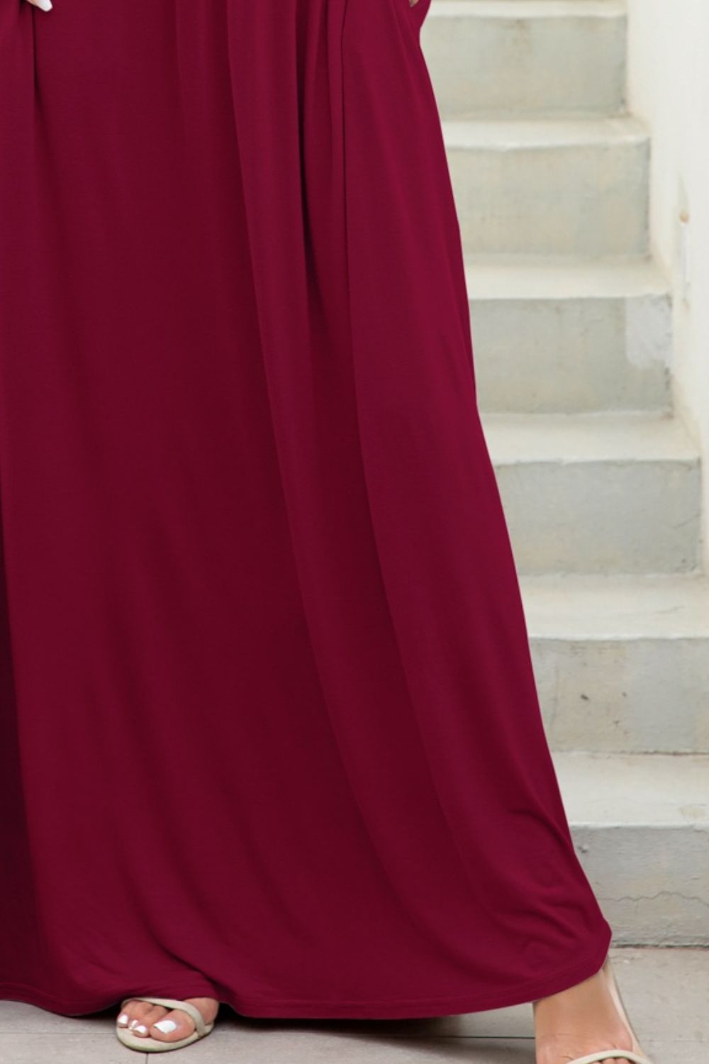 round neck maxi tee dress with pockets