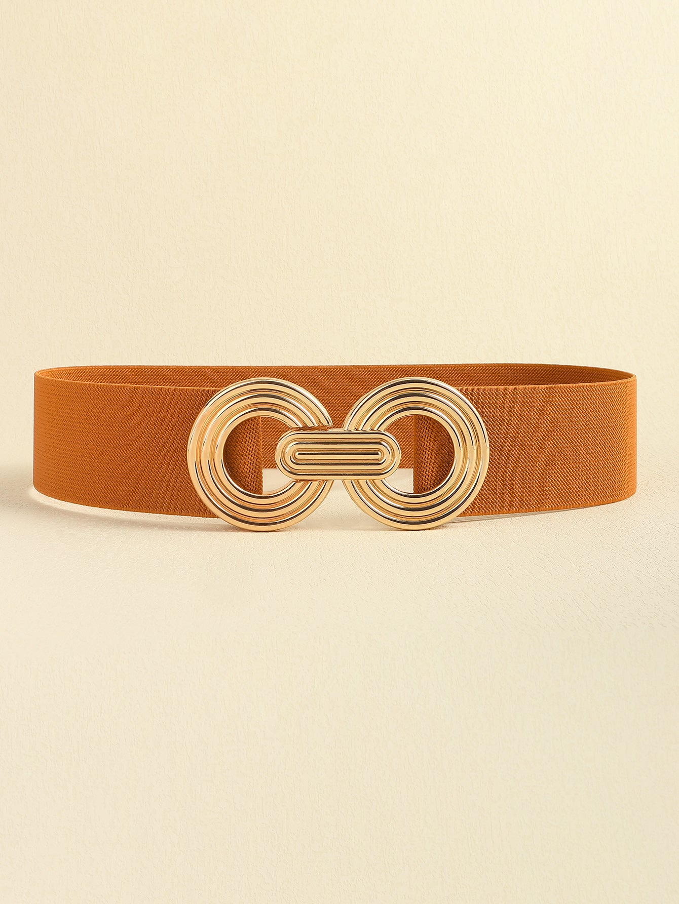 geometric buckle elastic wide belt