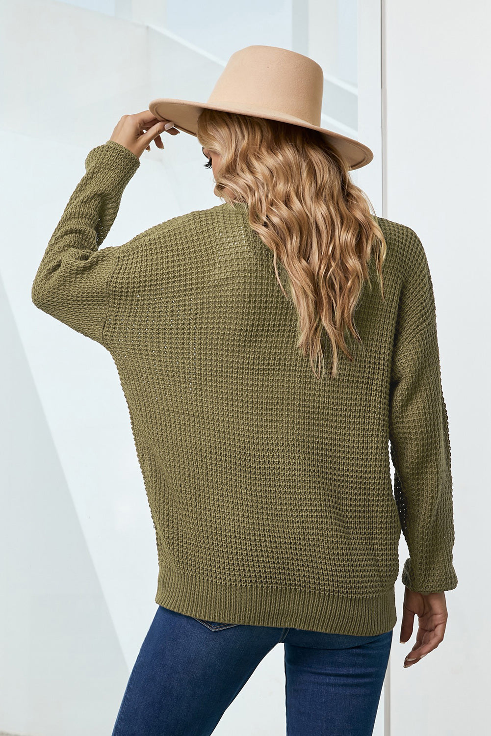 drop shoulder button down pocketed cardigan