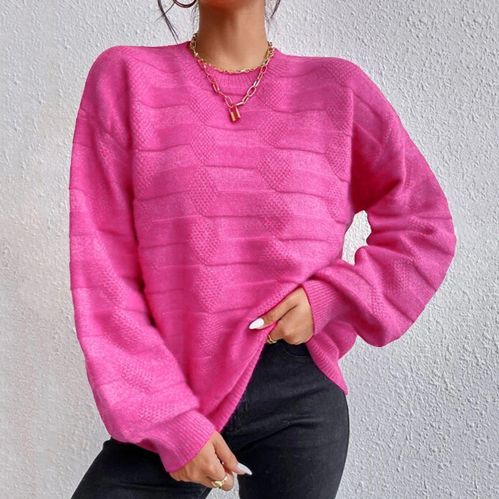 round neck dropped shoulder sweater