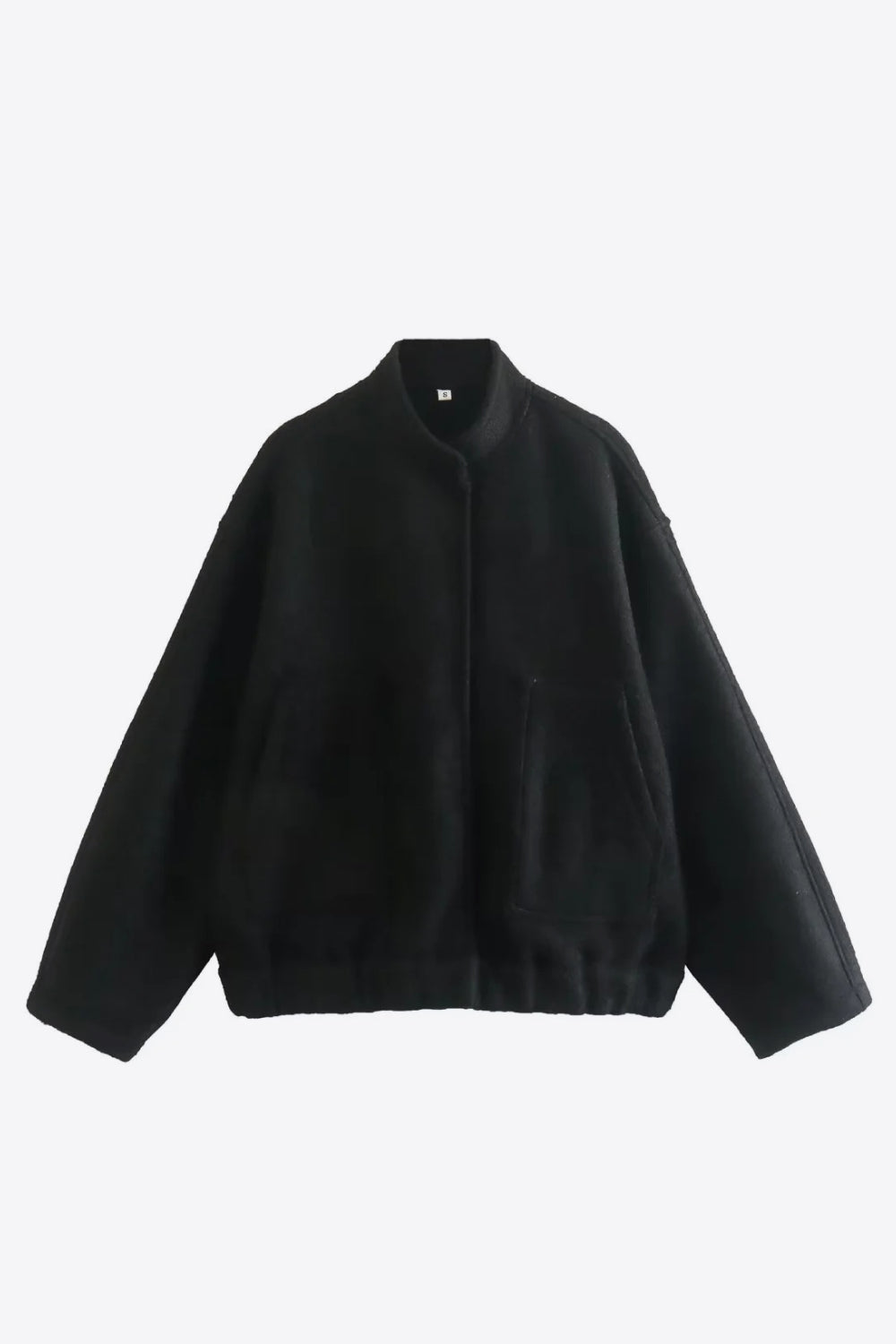 snap down dropped shoulder jacket